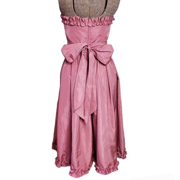 Hand made pink strapless prom dress with sweetheart neckline - Picture 6 of 14